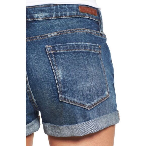 [BLANKNYC] The Fulton Boyfriend Distressed Cuffed Hem Denim Shorts, Size 25 - Picture 4 of 16